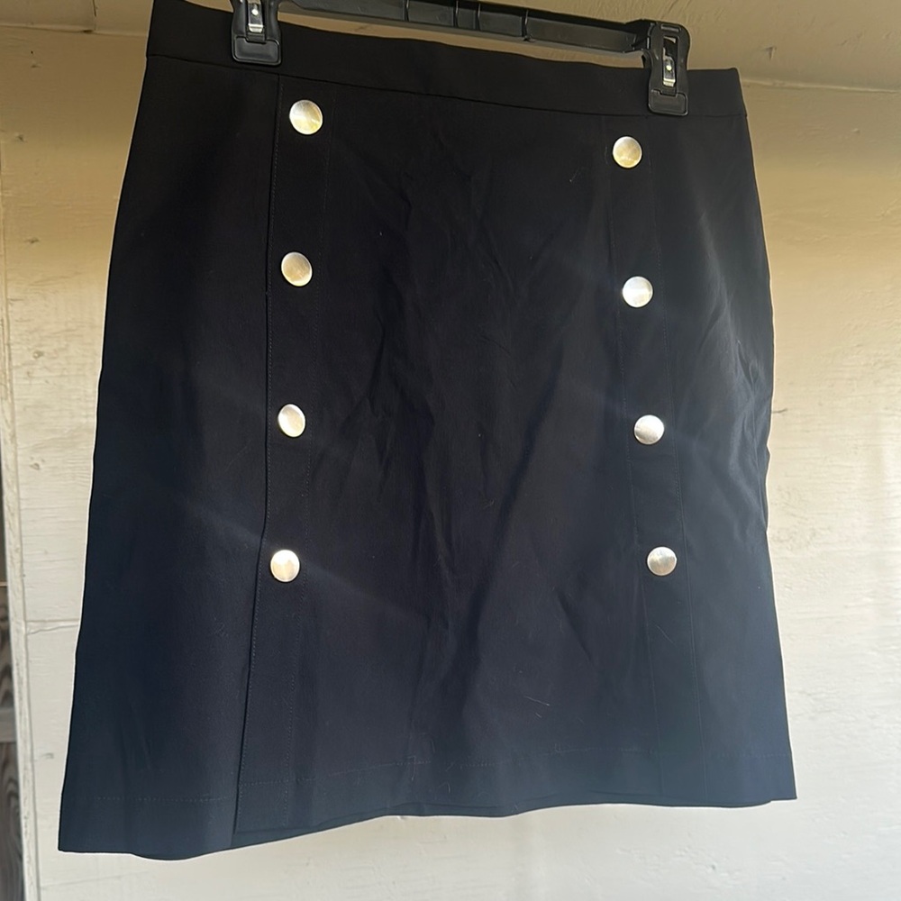 The Limited - Black Skirt with Button Accents